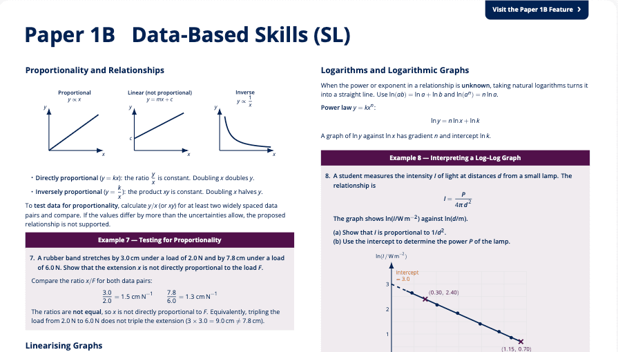 Paper 1B - Data-based Skills
